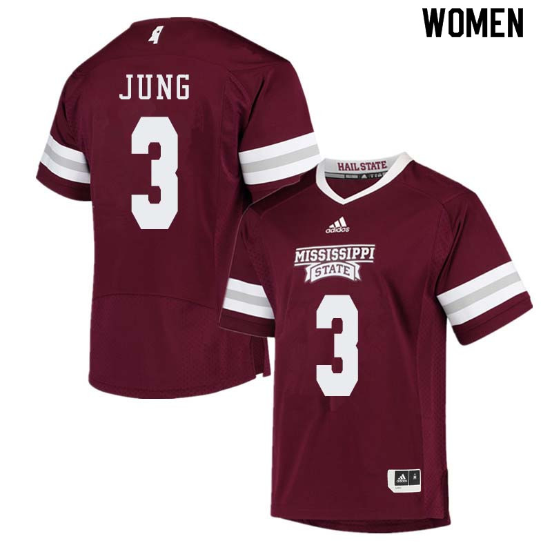 Women #3 Traver Jung Mississippi State Bulldogs College Football Jerseys Sale-Maroon - Click Image to Close